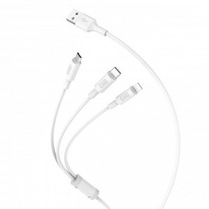 USB Кабель 3 в 1 Hoco Charging Cable Type-C/For Lightning/ MicroUSB