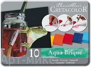 Набор акварели "Aqua Brique" 10 цв. в металлической коробке,  Cretacolor