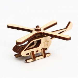 Деревянный конструктор. Cборная модель «Вертолёт» 14 деталей