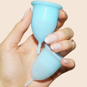 Набор менструальных чаш, голубые, размер S