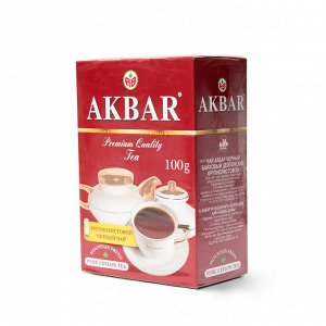 Чай Акбар черный  крупнолистовой 100гр  к/к