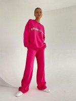 Charmstore / Костюм: Свитшот с принтом+брюки на завязках (фуксия)