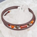 Браслет &quot;Спираль&quot; из Сердолика и Раухтопаза