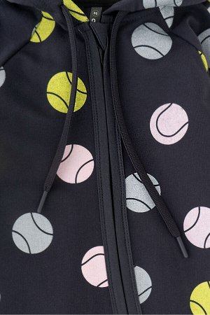 Комбинезон(Весна-Лето)+girls (темно-серый, теннисные мячи к331)
