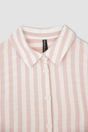 Туника-рубашка из вискозы с рисунком Regular Fit Line