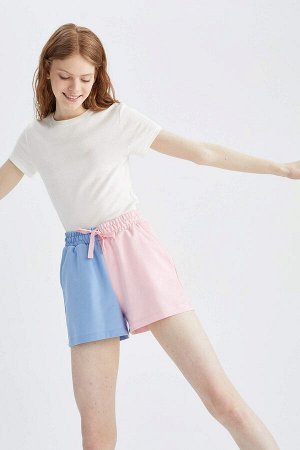 Мини-шорты с цветными блоками и карманом на талии Relax Fit