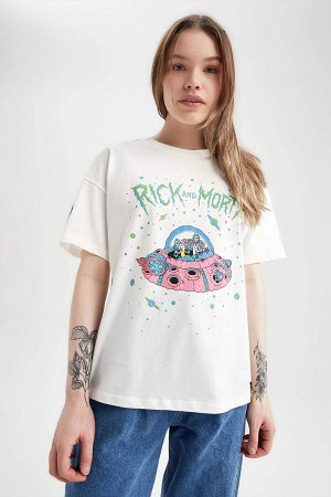 Классная футболка с круглым вырезом и короткими рукавами Cool Rick and Morty
