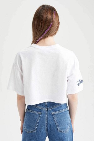 Укороченная футболка оверсайз Cool Lilo & Stitch с круглым вырезом и короткими рукавами
