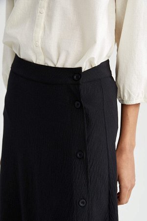 Традиционная юбка миди на пуговицах трапециевидной формы с нормальной талией