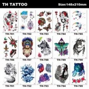 Татуировка-наклейка Микс №11 ,14,8*21 см