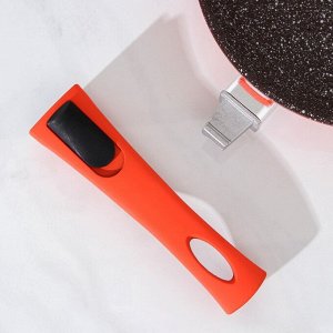 Сковорода кованая Magistro Terra, d=20 см, съёмная ручка, индукция, антипригарное покрытие, цвет оранжевый