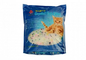 Силикагелевый нап-ль 4 л. "Цветные гранулы, б/з" (1,8 кг)"Crystal Cat Litter" Хит продаж!