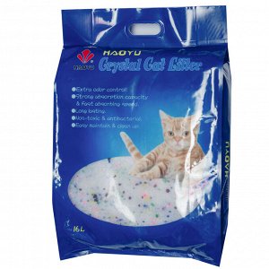 Силикагелевый нап-ль 16 л. "Цветные гранулы, б/з" (7,2кг) "Crystal Cat Litter" Хит продаж!