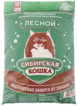 Сибирская кошка наполнитель 20л Лесной (древес.гранулы 10мм)
