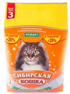 Сибирская кошка наполнитель 3л бюджет (впитывающий)
