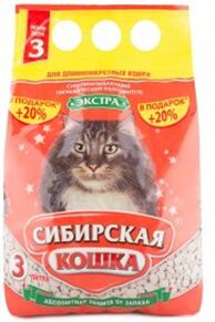 Сибирская кошка наполнитель 3л экстра д/длинош. (впитывающий)