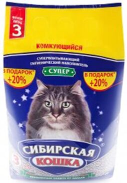 Сибирская кошка наполнитель 3л Супер рт-акция