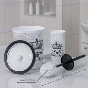 СИМА-ЛЕНД Набор аксессуаров для ванной комнаты «Интерьер», 6 предметов (мыльница, дозатор для мыла 320 мл, два стакана, ёршик, ведро)