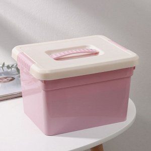 Контейнер для хранения с крышкой Kid's Box, 6 л, 25x20x16 см, 6 вставок, лоток, цвет МИКС