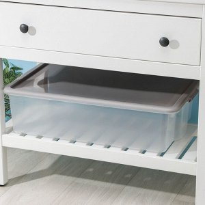 Контейнер для хранения Porter, 32 л, 64x41,5x17,5 см, с крышкой, цвет дымчато-серый