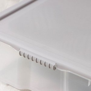 Контейнер для хранения Porter, 32 л, 64x41,5x17,5 см, с крышкой, цвет дымчато-серый