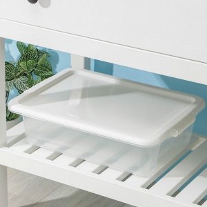 Контейнер для хранения Porter, 8 л, 41x31x11 см, с крышкой, слоновая кость