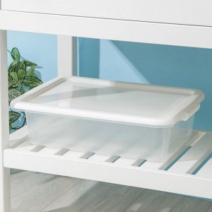 Контейнер для хранения Porter, 8 л, 41x31x11 см, с крышкой, слоновая кость