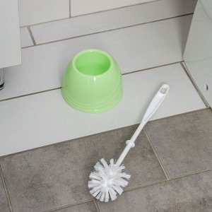 Ёршик для унитаза Aqua, 13x13x36 см, с подставкой, салатовый