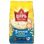 СПП хлопья 5 злак. ( овс-пшен-ячм-ржан-кук.) &quot;Царь&quot; 400гр пак. №34
