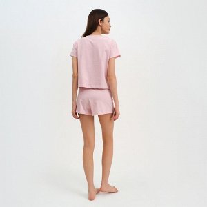 Пижама женская (футболка, шорты) KAFTAN Basic, розовая