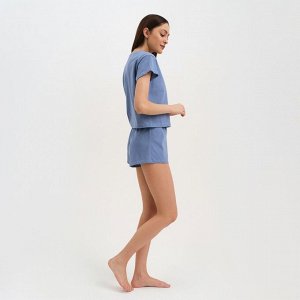 Пижама женская (футболка и шорты) KAFTAN "Basic" размер 40-42, цвет синий