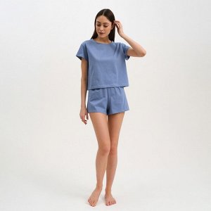 Пижама женская (футболка, шорты) KAFTAN Basic, синяя