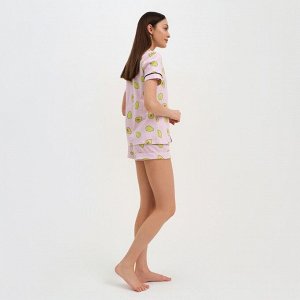 Пижама женская (рубашка и шорты) KAFTAN Avocado, розовый
