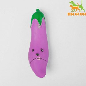 Игрушка пищащая "Баклажан" для собак, 13,5 см, фиолетовая