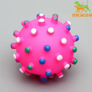 Игрушка пищащая "Бактерия" для собак, 6,3 см, розовая