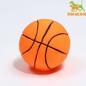 Игрушка пищащая "Мяч Баскетбол" диаметр 7,5 см, оранжевая