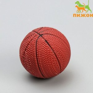 Игрушка пищащая малая "Мяч баскетбольный" 5,5 см, тёмно-коричневая
