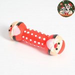 Игрушка-гантель пищащая &quot;Дед мороз&quot; для собак, 13 х 5 см, красная