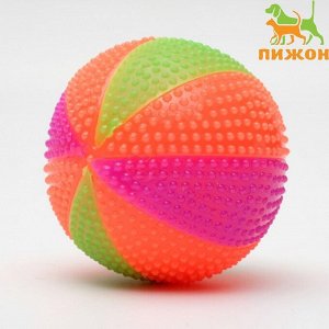 Мячик светящийся для собак "Цирковой", TPR, 6,5 см, микс цветов