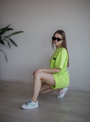 294 Костюм женский c шортами, салатовый