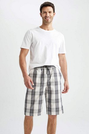 Пижамные штаны-бермуды Defacto Fit стандартной посадки в клетку