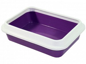 Туалет для кошек "Сибирская кошка" глубокий с бортом (фиолетовый)