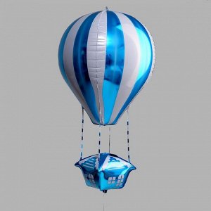 Шар фольгированный 35" «Воздушный шар», фигура, цвет синий