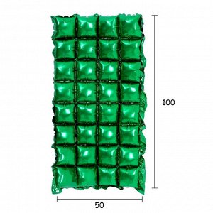 Панно фольгированное 74 х 142 см, 4 ряда, цвет зелёный