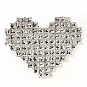 Шар фольгированный 42" «Сердце поп-ит», серебро