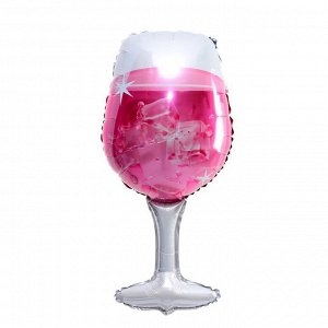 Шар фольгированный 36" «Бокал со льдом», цвет розовый