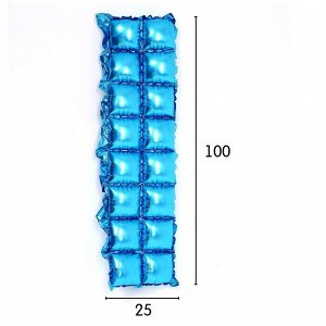 Панно фольгированное 37 х 142 см, 2 ряда, цвет голубой