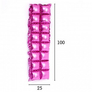 Панно фольгированное 37 х 142 см, 2 ряда, цвет розовый