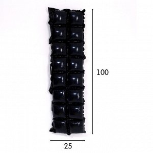 Панно фольгированное 37 х 142 см, 2 ряда, цвет чёрный