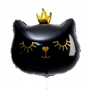 Шар фольгированный 32" «Кошечка-королева чёрная», фигура